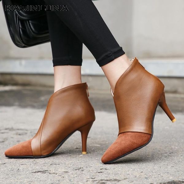 dropship 2020 new brand women shoes patchwork office ladies pointed toe thin high heels pointed toe ankle boots, Black
dropship 2020 new brand women shoes patchwork office ladies pointed toe thin high heels pointed toe ankle boots, Black