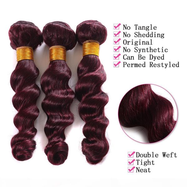 burgundy 7a brazilian loose wave virgin hair 3 bundles with 4x4 lace closure pure #99j wine red human hair weaves with lace closure, Black;brown
burgundy 7a brazilian loose wave virgin hair 3 bundles with 4x4 lace closure pure #99j wine red human hair weaves with lace closure, Black;brown