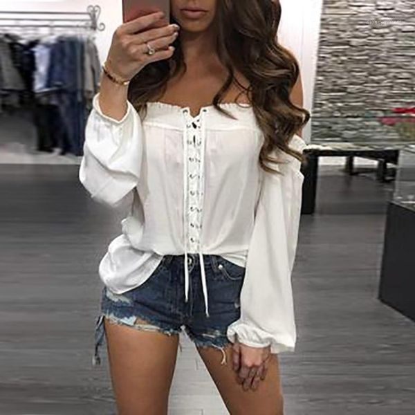 women's blouses & shirts female solid clothing off shoulder blouse loose shirt womens ladies women fashion1, White
women's blouses & shirts female solid clothing off shoulder blouse loose shirt womens ladies women fashion1, White