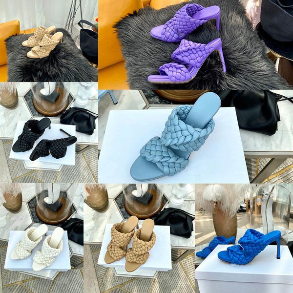women designer sandals woven high heels curve sandals elongated almond toe mules fashion luxury designer women shoes high heels, Black
women designer sandals woven high heels curve sandals elongated almond toe mules fashion luxury designer women shoes high heels, Black