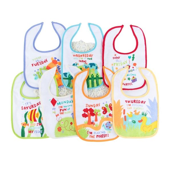 7 piece/lot bibs newborn cotton 2 layers back waterproof bib infants saliva cartoon baby feeding accessories y200710
7 piece/lot bibs newborn cotton 2 layers back waterproof bib infants saliva cartoon baby feeding accessories y200710