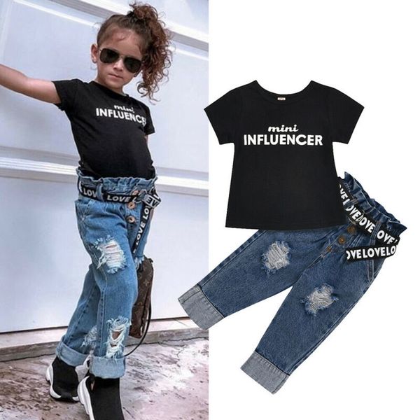 citgeett summer toddler kids baby girl letters black t-shirt denim pants jeans outfits clothes fashion setx1019, White
citgeett summer toddler kids baby girl letters black t-shirt denim pants jeans outfits clothes fashion setx1019, White