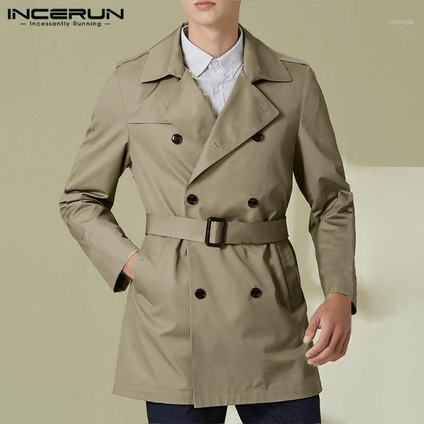incerun fashion men classic trench double breasted outerwear solid long sleeve british style couple jackets mens long coats 20201, Tan;black
incerun fashion men classic trench double breasted outerwear solid long sleeve british style couple jackets mens long coats 20201, Tan;black