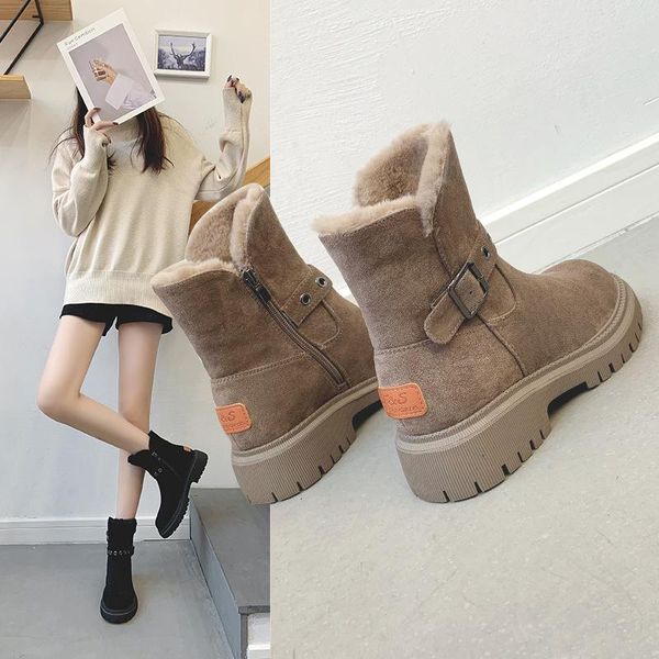 boots ankle for women winter snow fashion zipper warm plush fur shoes ladies leather platform shoe botas, Black
boots ankle for women winter snow fashion zipper warm plush fur shoes ladies leather platform shoe botas, Black