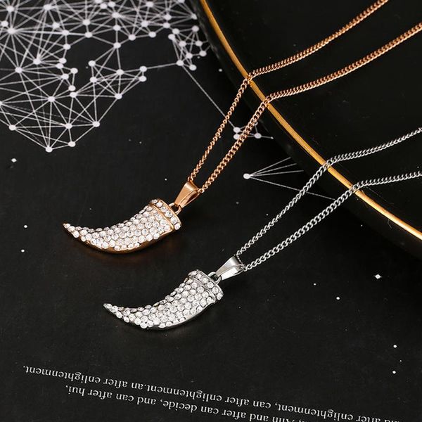 horn tooth stainless steel pendant necklace for woman gold silvery cute cz zircon summer trendy necklaces fashion jewelry, Golden;silver
horn tooth stainless steel pendant necklace for woman gold silvery cute cz zircon summer trendy necklaces fashion jewelry, Golden;silver