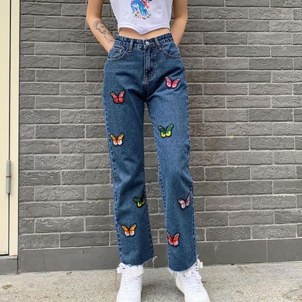 2020 autumn embroidery butterfly jeans women casual high waist straight pants fashion straight denim trousers p16781, Blue
2020 autumn embroidery butterfly jeans women casual high waist straight pants fashion straight denim trousers p16781, Blue