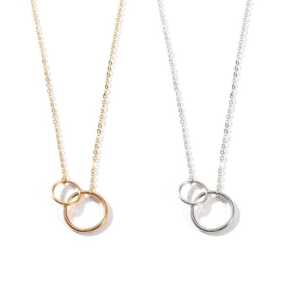 pendant necklaces fashion simple gold/silver color double circle necklace alloy choker collares for women gift jewelry
pendant necklaces fashion simple gold/silver color double circle necklace alloy choker collares for women gift jewelry