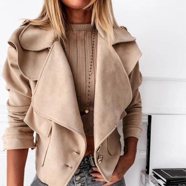 women's jackets 2021 autumn winter turn-down collar coat slim fit solid color short fleece jacket button pocket casual outerwear overco, Black;brown
women's jackets 2021 autumn winter turn-down collar coat slim fit solid color short fleece jacket button pocket casual outerwear overco, Black;brown