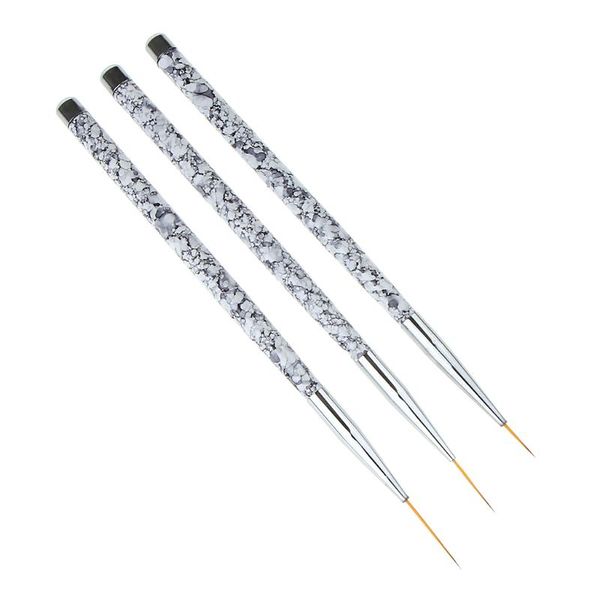nail art decorations 3pcs liner brush pen set (11/15/20mm) marble pattern handle salon fine drawing flower painting brushes, Silver;gold
nail art decorations 3pcs liner brush pen set (11/15/20mm) marble pattern handle salon fine drawing flower painting brushes, Silver;gold