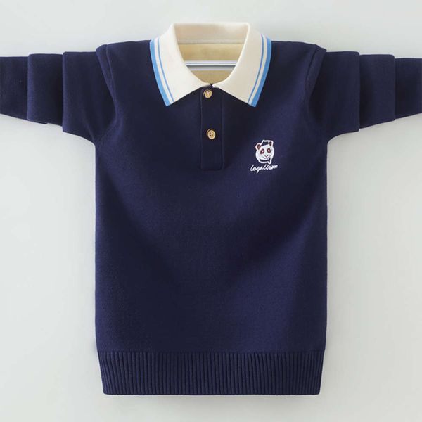 thickened autumn boys' pullover pure cotton winter lapel sweater foreign sle middle and big children's bottom knitted, Blue
thickened autumn boys' pullover pure cotton winter lapel sweater foreign sle middle and big children's bottom knitted, Blue