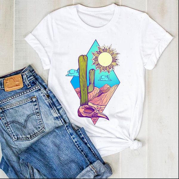 women lady summer cactus desert sun print ladies t tee tshirt womens female shirt clothes graphic clothing t shirt, White
women lady summer cactus desert sun print ladies t tee tshirt womens female shirt clothes graphic clothing t shirt, White