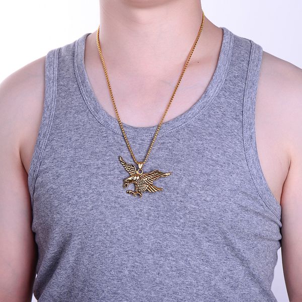 stainless steel necklace titanium men's eagle wing pendant necklace electroplating gold necklace, Silver
stainless steel necklace titanium men's eagle wing pendant necklace electroplating gold necklace, Silver