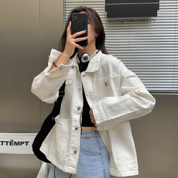 aeqsp kong street denim flavor jacketcoat women hong fried jacket autumn 2020 new korean loose student jacket ins trend 64qje, White;black
aeqsp kong street denim flavor jacketcoat women hong fried jacket autumn 2020 new korean loose student jacket ins trend 64qje, White;black