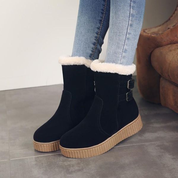 2020 real botas mujer snow boots big size 34-43 new round toe buckle boots for women casual heels fashion warm winter shoes 17-1, Black
2020 real botas mujer snow boots big size 34-43 new round toe buckle boots for women casual heels fashion warm winter shoes 17-1, Black