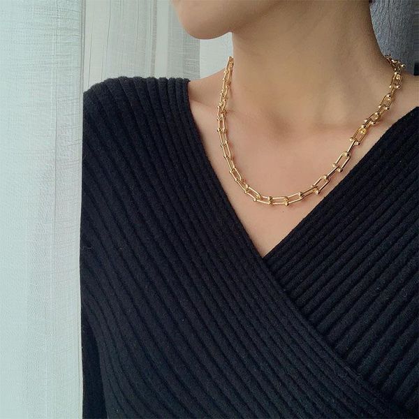 aomu 2020 fashion thick chain exaggerate hip-hop collarbone chain simple necklace for women men new jewelry party gifts, Golden;silver
aomu 2020 fashion thick chain exaggerate hip-hop collarbone chain simple necklace for women men new jewelry party gifts, Golden;silver