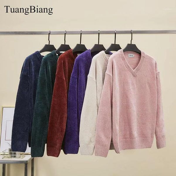 chic vintage chenille cashmere women full sleeve gold velvet sweaters winter ladies solid color v-neck loose female jumpers 20181, White;black
chic vintage chenille cashmere women full sleeve gold velvet sweaters winter ladies solid color v-neck loose female jumpers 20181, White;black