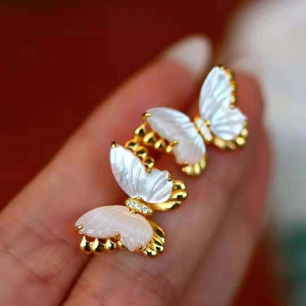 s925 sterling silver natural white shell butterfly earrings fine fashion jewelry for women meibapjfs, Golden;silver
s925 sterling silver natural white shell butterfly earrings fine fashion jewelry for women meibapjfs, Golden;silver
