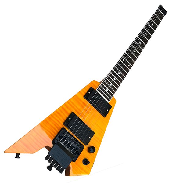 6 strings natural wood color headless electric guitar with 24 frets,rosewood fretboard,flame maple veneer,customizable
6 strings natural wood color headless electric guitar with 24 frets,rosewood fretboard,flame maple veneer,customizable