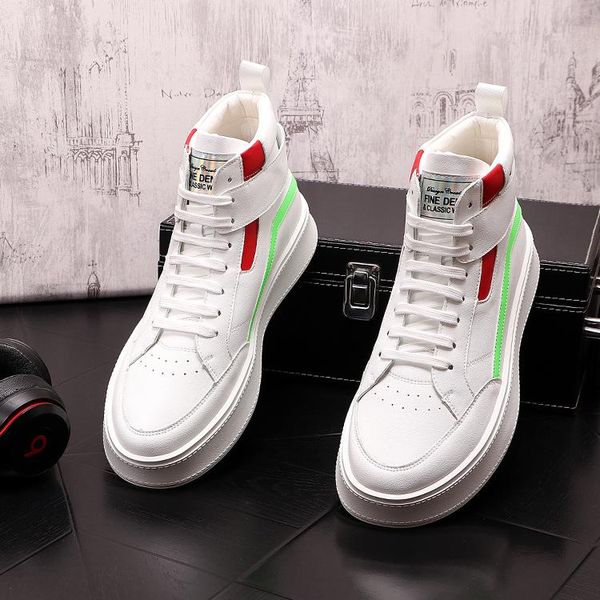 new men high shoes white leather casual shoes hip hop ankle boots punk designe luxury sneakers zapatillas hombre, Black
new men high shoes white leather casual shoes hip hop ankle boots punk designe luxury sneakers zapatillas hombre, Black