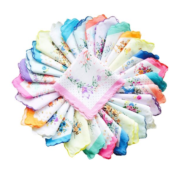 womens vintage floral print soft cotton handkerchiefs ladies pocket hankies for wedding party, White
womens vintage floral print soft cotton handkerchiefs ladies pocket hankies for wedding party, White