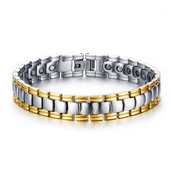 modyle gold silver casual bracelets for men women power energy balance magnetic bangle stainless steel therapy jewelry1, Golden;silver
modyle gold silver casual bracelets for men women power energy balance magnetic bangle stainless steel therapy jewelry1, Golden;silver