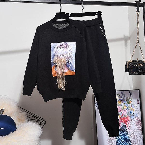 autumn winter new knit set women beading loose long sleeve knitted sweater pullover + small feet pants fashion 2 piece set women, Gray
autumn winter new knit set women beading loose long sleeve knitted sweater pullover + small feet pants fashion 2 piece set women, Gray