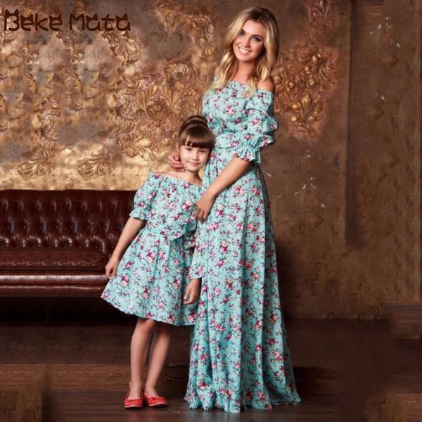mother daughter dresses mommy and me clothes off-shoulder ruffle sleeve floral print evening family look mom and daughter dress y200713, Blue
mother daughter dresses mommy and me clothes off-shoulder ruffle sleeve floral print evening family look mom and daughter dress y200713, Blue