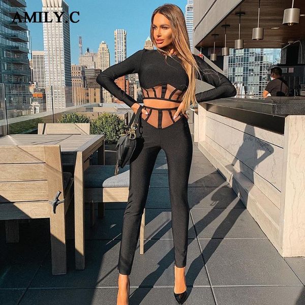 amily.c 2021 winter women's long sleeve mesh black tights bandage two-piece party celebrity bandage pants set, Gray
amily.c 2021 winter women's long sleeve mesh black tights bandage two-piece party celebrity bandage pants set, Gray