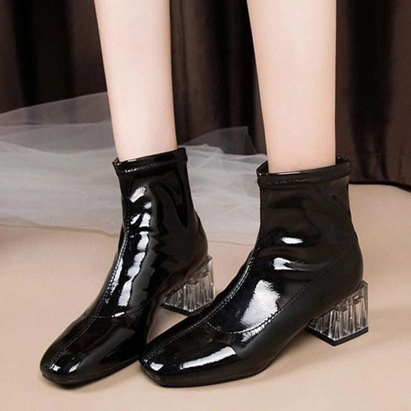 women boots mid heels ankle boots patent leather woman shoes 2020 winter warm shoes ladies fashion female footwear new #lr29, Black
women boots mid heels ankle boots patent leather woman shoes 2020 winter warm shoes ladies fashion female footwear new #lr29, Black