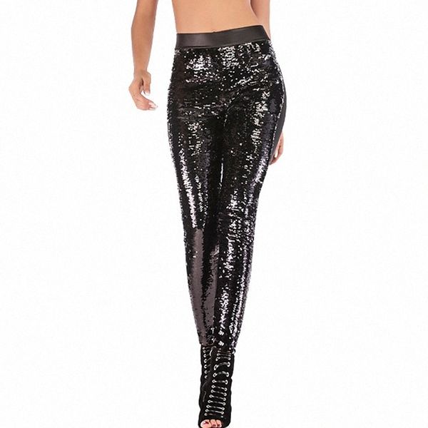 women's fashion streetwear leggings sequins elastic waist ankle-length pants club weekend micro-elastic sparkly glitter shine comfort m, Black
women's fashion streetwear leggings sequins elastic waist ankle-length pants club weekend micro-elastic sparkly glitter shine comfort m, Black
