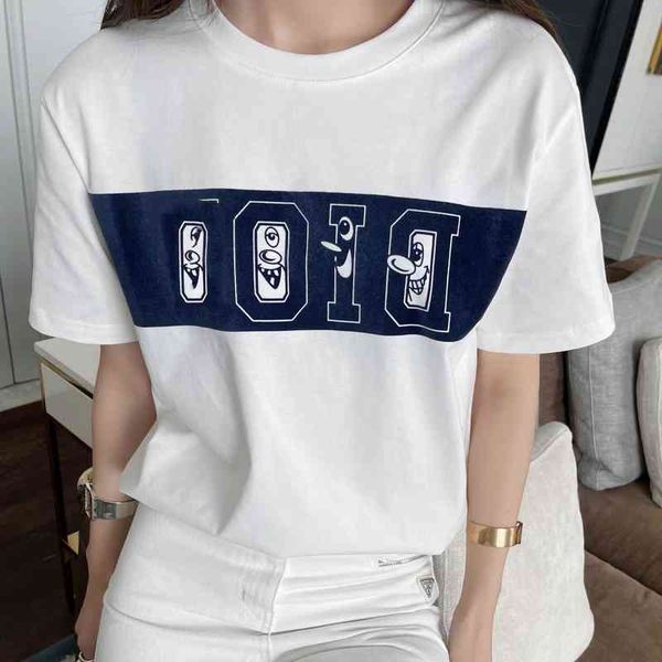 2022 factory wholesale new model summer simple and versatile solid color printed short sleeve white t-shirt women's fashion
2022 factory wholesale new model summer simple and versatile solid color printed short sleeve white t-shirt women's fashion