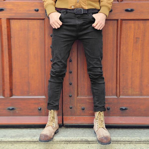 black skinny solid denim ripped for men new casual stretch man brand jeans100% cotton pantalon homme jeans k282, Blue
black skinny solid denim ripped for men new casual stretch man brand jeans100% cotton pantalon homme jeans k282, Blue