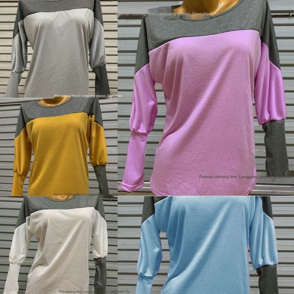 large women's autumn winter new batshirt color matching round neck long sleeve xs-5xl large women's t-shirt autumn winter new bats, White 
large women's autumn winter new batshirt color matching round neck long sleeve xs-5xl large women's t-shirt autumn winter new bats, White