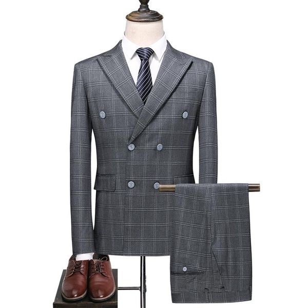 men's british style double-breasted high-end custom plaid suit (coat + vest + pants) business banquet luxury dress host suits, White;black
men's british style double-breasted high-end custom plaid suit (coat + vest + pants) business banquet luxury dress host suits, White;black