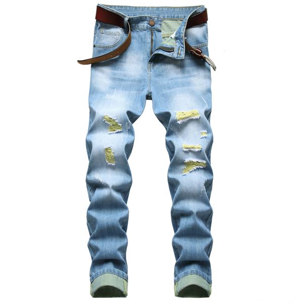 men's wear perforated autumn winter and pants and jeans straight tube slim fit elastic men's casual jeans pants ciygx, Blue
men's wear perforated autumn winter and pants and jeans straight tube slim fit elastic men's casual jeans pants ciygx, Blue