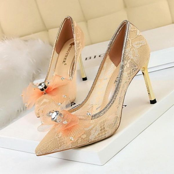 dress shoes spring and autumn women's high heels fashion bow rhinestone hollow stiletto pointed korean version, Black
dress shoes spring and autumn women's high heels fashion bow rhinestone hollow stiletto pointed korean version, Black