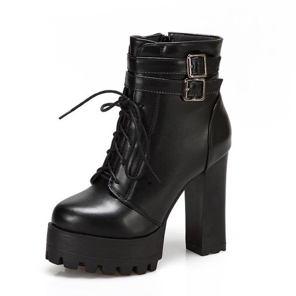 boots lucyever 2021 autumn winter women pu leather super high heels lace up buckle platform ankle fashion ladies shoes, Black
boots lucyever 2021 autumn winter women pu leather super high heels lace up buckle platform ankle fashion ladies shoes, Black