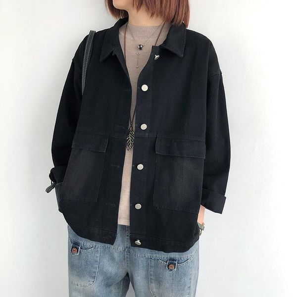 women's jackets johnature women black denim button vintage coats 2021 autumn pockets turn-down collar female casual, Black;brown
women's jackets johnature women black denim button vintage coats 2021 autumn pockets turn-down collar female casual, Black;brown