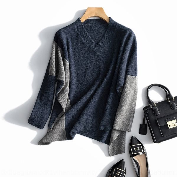 l3ly8 good comfortable color matching exquisite sweater and western irregular design v-neck long sleeve loose matching color sweater for wom, White;black
l3ly8 good comfortable color matching exquisite sweater and western irregular design v-neck long sleeve loose matching color sweater for wom, White;black