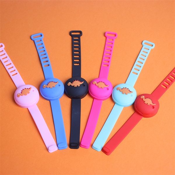 hand sanitizer dispenser bottle silicone cartoon dinosaur wrist bracelet portable alcohol degerming wristband bangles with bottle g10802, Red;brown
hand sanitizer dispenser bottle silicone cartoon dinosaur wrist bracelet portable alcohol degerming wristband bangles with bottle g10802, Red;brown