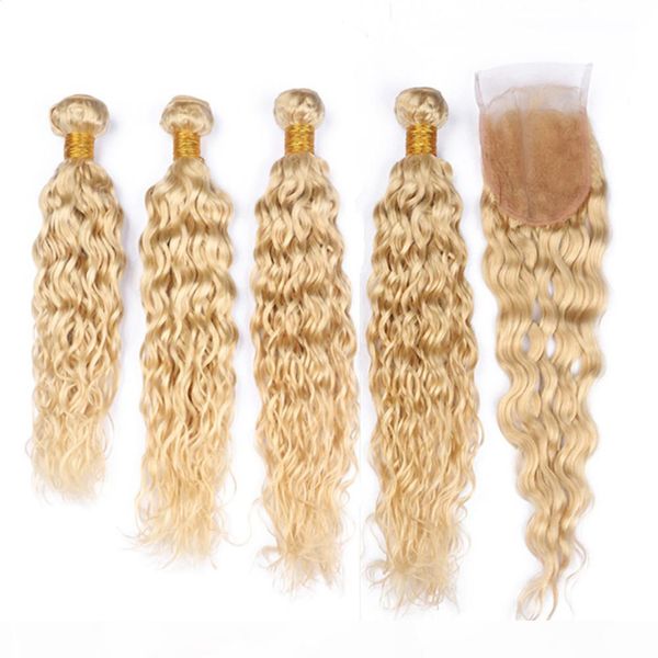 #613 blonde brazilian wet and wavy human hair weaves with closure water wave bleach blonde virgin hair 4bundles with 4x4 lace front closure, Black;brown
#613 blonde brazilian wet and wavy human hair weaves with closure water wave bleach blonde virgin hair 4bundles with 4x4 lace front closure, Black;brown