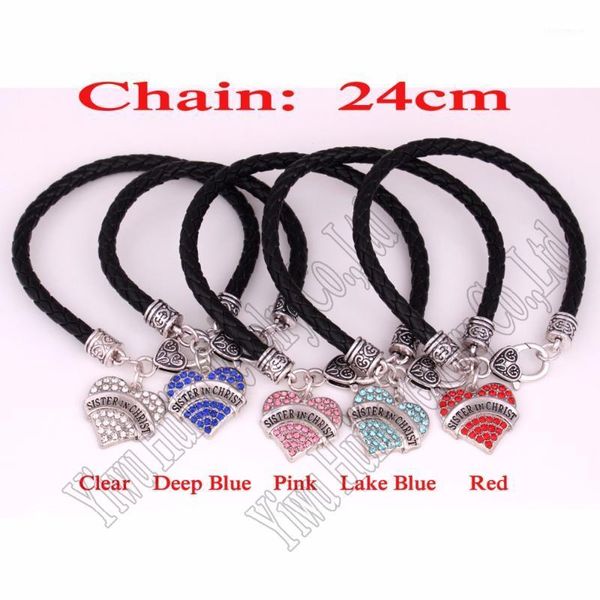 charm bracelets hearts antique silver plated sister in christ crystal heart with 24cm leather lobster claw clasps bracelet1, Golden;silver
charm bracelets hearts antique silver plated sister in christ crystal heart with 24cm leather lobster claw clasps bracelet1, Golden;silver