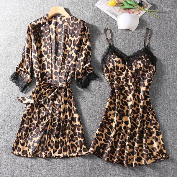 women's robe gown set 2020 new silk leopard robe and nightdress 2 pieces home suit summer lace sleepwear nightwear1, Black;red
women's robe gown set 2020 new silk leopard robe and nightdress 2 pieces home suit summer lace sleepwear nightwear1, Black;red