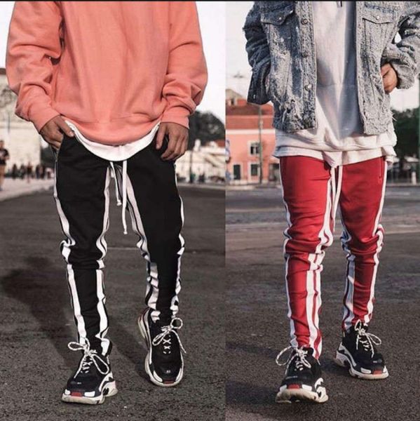 hip sports street hop fashion trend casual men's slim parallel bar color matching zipper band mouth guard pants, Gray
hip sports street hop fashion trend casual men's slim parallel bar color matching zipper band mouth guard pants, Gray