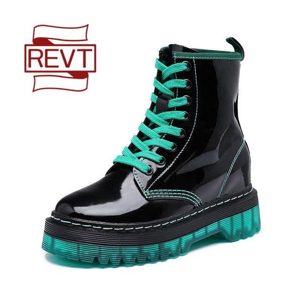 revt boots new style girls patent leather fashion thick bottom martin boots womens motorcycle womens shoes, Black
revt boots new style girls patent leather fashion thick bottom martin boots womens motorcycle womens shoes, Black