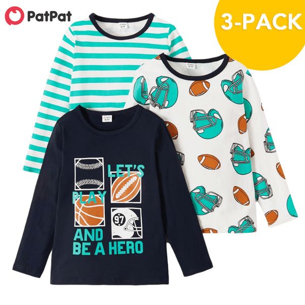 patpat new arrival autumn and spring 3-piece soccer allover print striped longs leeves tees children's clothing q0112, Blue
patpat new arrival autumn and spring 3-piece soccer allover print striped longs leeves tees children's clothing q0112, Blue