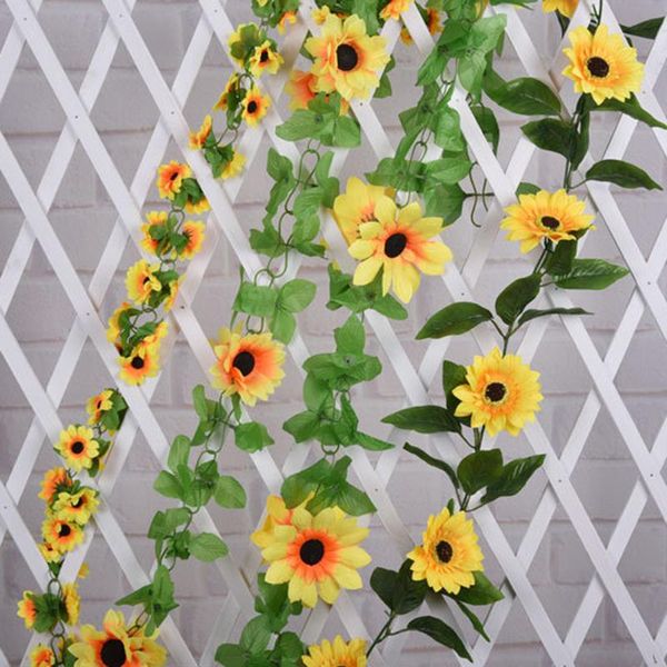 240cm artificial silk sunflower ivy leaves flower vine fake artificial plants home wedding party decor hanging garland decor
240cm artificial silk sunflower ivy leaves flower vine fake artificial plants home wedding party decor hanging garland decor