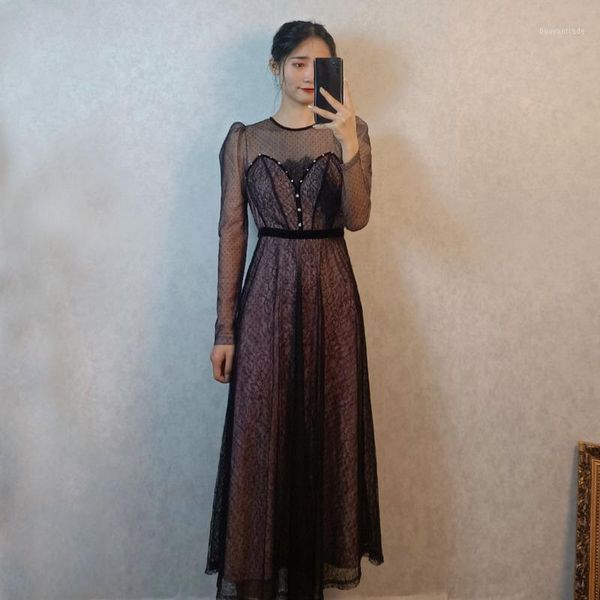 casual dresses fall 2021 retro elegant wave point net veil long women cultivate morality show thin black bud silk dress1, Black;gray
casual dresses fall 2021 retro elegant wave point net veil long women cultivate morality show thin black bud silk dress1, Black;gray