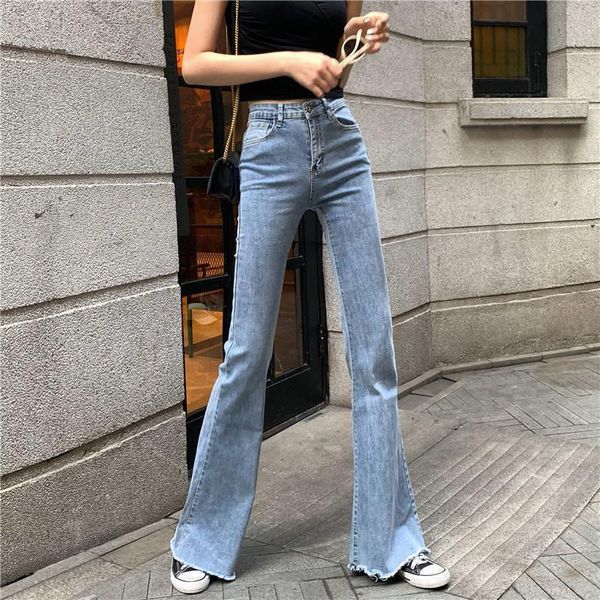 2019 new denim high waist flare jeans boyfriend jeans for women full length loose casual jeans spring pants, Blue
2019 new denim high waist flare jeans boyfriend jeans for women full length loose casual jeans spring pants, Blue