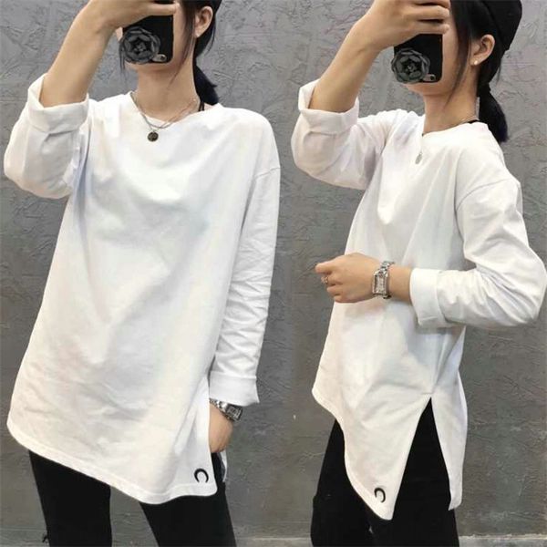 new white embroidered with split loose fit medium and long bottom cotton t-shirtt-shirt cotton t-shirt coat for students in autumn and winte
new white embroidered with split loose fit medium and long bottom cotton t-shirtt-shirt cotton t-shirt coat for students in autumn and winte